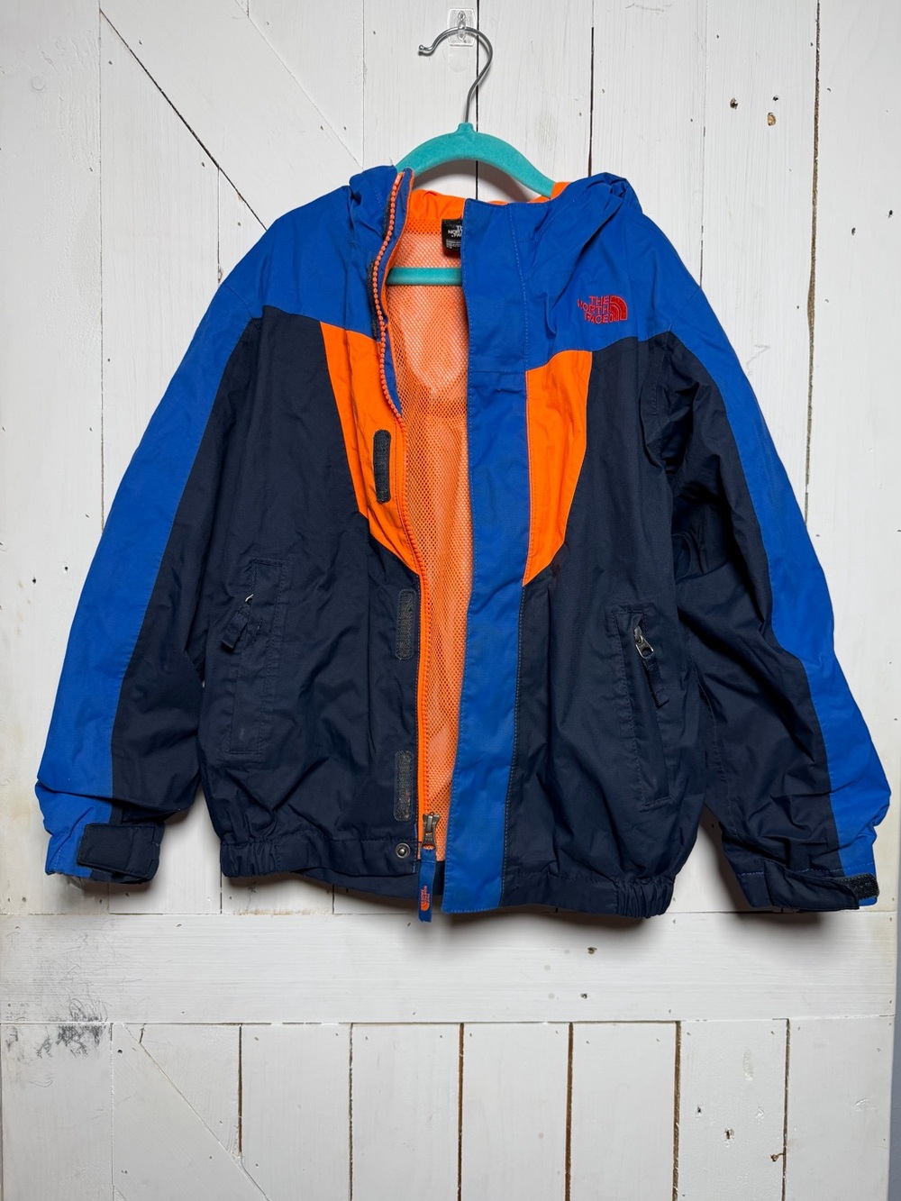 The North Face Toddler Size 6 HyVent Waterproof Rain Jacket Blue Orange Navy